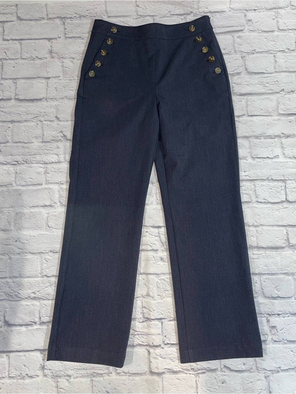 Ann Taylor Factory Navy Blue Flare Pants. Size 8